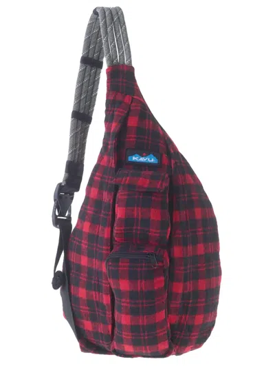 Kavu Plaid Rope Bag In Lumberjack In Red