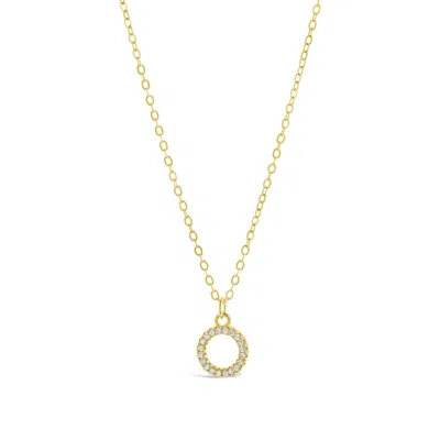 Sterling Forever Sterling Silver Cz Open Circle Pendant In Gold