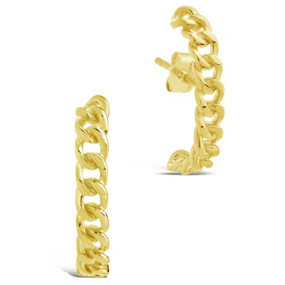 Sterling Forever Chain Link Suspender Stud Earrings In Gold