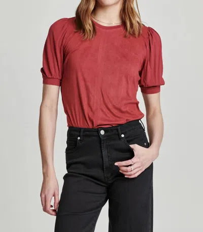 Another Love Nisha Bubble Short Sleeve Top In Vino In Red
