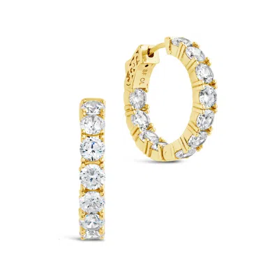 Sterling Forever Valerie Cz Celebration Hoop Earrings In Gold