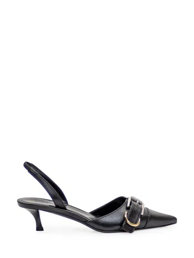 Givenchy Voyou Leather Buckle Slingback Pumps In Black