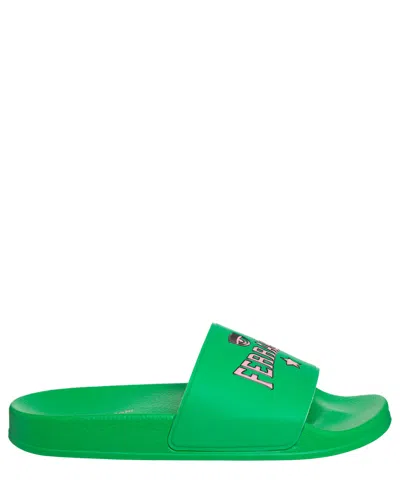 Chiara Ferragni Open-toe Logo-print Slides In Bright Green