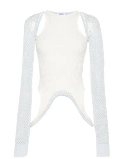 Off-white Racerback Panelled Top In Neutrals