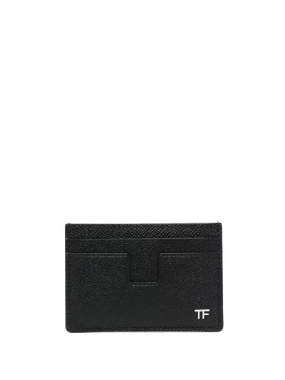 Tom Ford Card Holder With Logo Plaque In Black