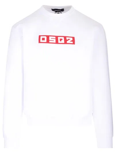 Dsquared2 Logo Printed Crewneck Sweatshirt In White