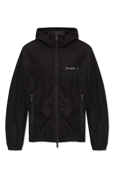 Dsquared2 Icon Printed Hooded Jacket In Black