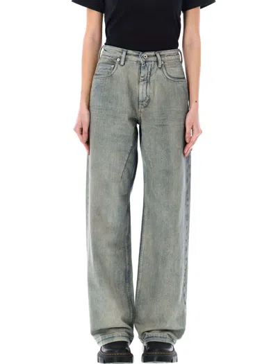 Drkshdw Geth Jeans Sandblasted Mid Blue Denim Baggy Pant - Geth Jeans