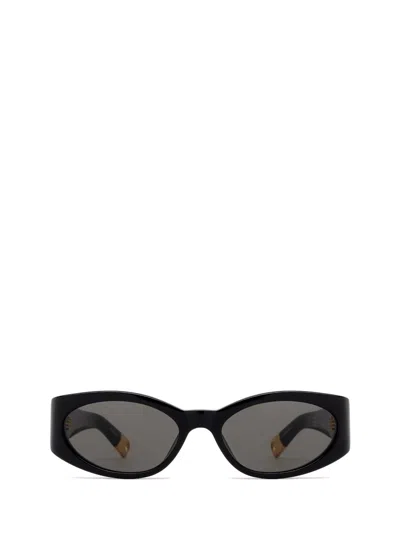 Jacquemus Oval-frame Sunglasses In Black