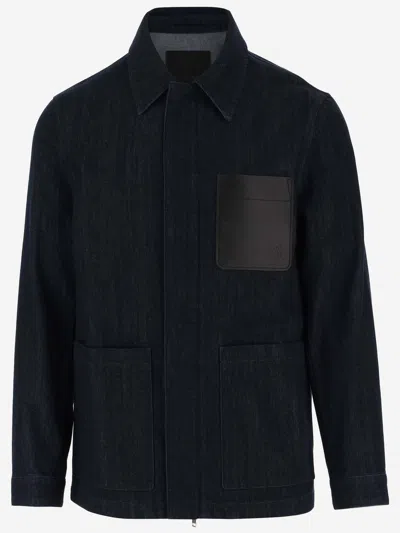 Yves Salomon Debossed-monogram Denim Jacket