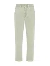 Brunello Cucinelli Women's Stretch Dyed Denim Straight Trousers In Mint Green