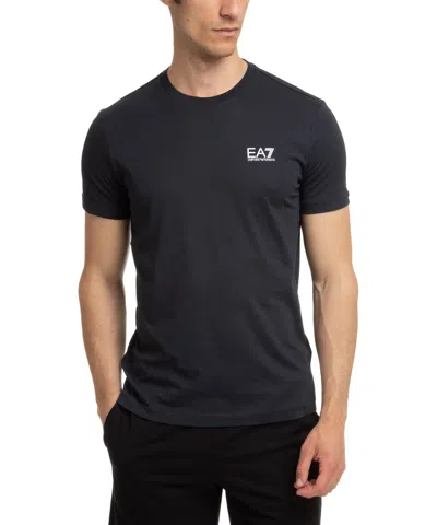 Ea7 Core Identity Cotton T-shirt In Blue