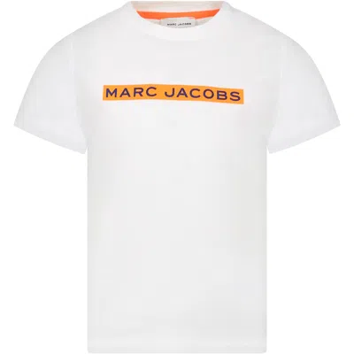 Marc Jacobs Kids' Logo-print Crew-neck T-shirt In White