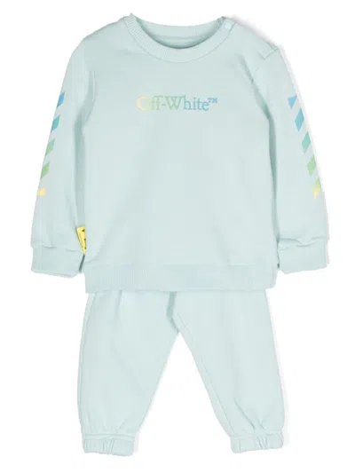 Off-white Kids' Boy's Arrow Rainbow Sweat Set In Light Blue