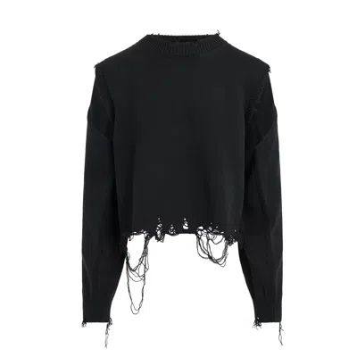 Doublet 2way Sleeve Sweater In Black