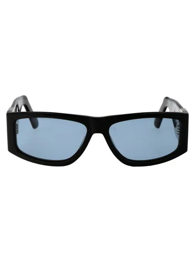 Gcds Sunglasses In 01v Nero Lucido/blu
