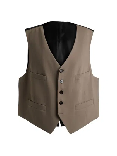 Hugo Boss Five-button Waistcoat In Stretch Wool And Adjustable Strap In Light Beige