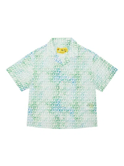 Off-white Little Boy's & Boy's Off Stamp Bowling Shirt In White