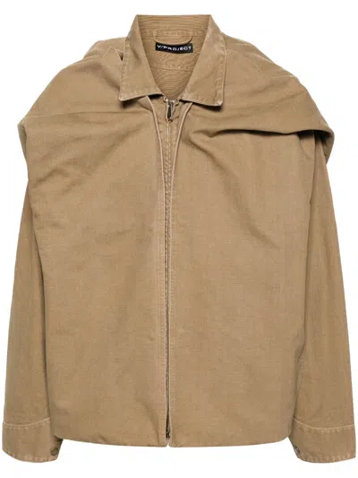 Y/project Detachable-panel Hooded Jacket In Neutrals