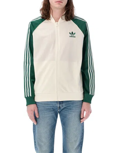 Adidas Originals Track Jacket In White Green