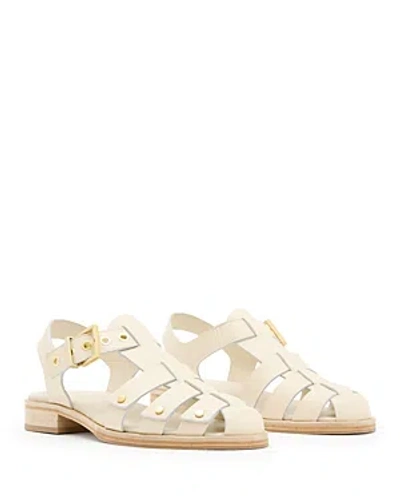 Allsaints Nelly Studded Leather Sandals In Parchment White