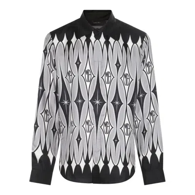 Amiri Men's Silk Argyle-print Sport Shirt In Black