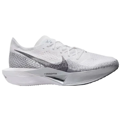 Nike Zoomx Vaporfly 3 Flyknit Running Sneakers In White/white/dark Smoke Grey
