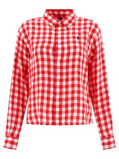 Polo Ralph Lauren White/red Linen Checked Shirt