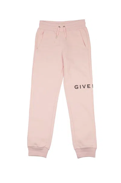 Givenchy Kids Logo Printed Drawstring Pants In Rosa