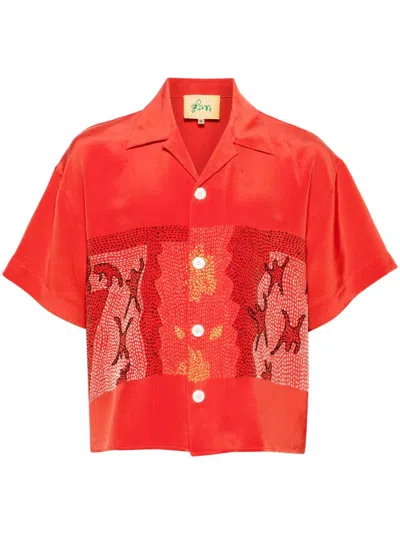 Glass Cypress Red Inferno Shirt In Rot