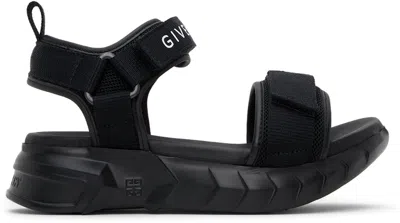 Givenchy Black Chunky Velcro Sandals In 098 Black