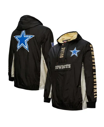 Mitchell & Ness Men's  Black Dallas Cowboys Team Og 2.0 Anorak Vintage-like Hoodie Quarter-zip Jacket