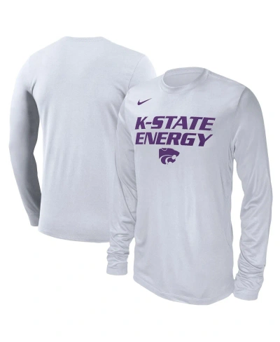 Nike Unisex   White Kansas State Wildcats 2024 On-court Bench Long Sleeve T-shirt
