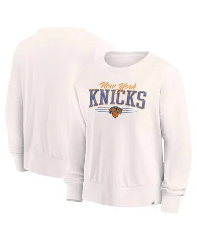 Fanatics Branded Cream New York Knicks Close The Game Pullover Sweatshirt