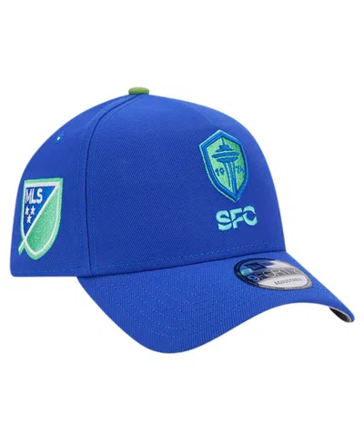 New Era Blue Seattle Sounders Fc 2024 Kick Off Collection 9forty A-frame Adjustable Hat