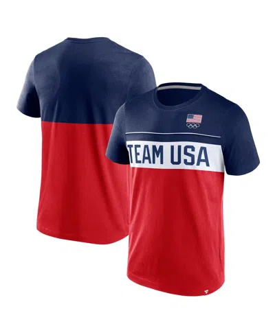 Fanatics Branded Red/navy Team Usa Edge Depth T-shirt In Red,navy