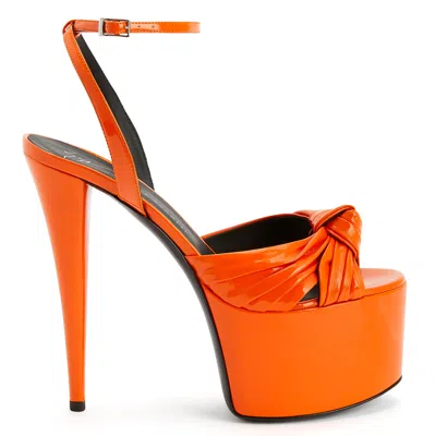 Giuseppe Zanotti Gz Aida 水台式高跟凉鞋 In Orange