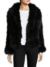 ADRIENNE LANDAU Knit Fox Fur Hooded Jacket