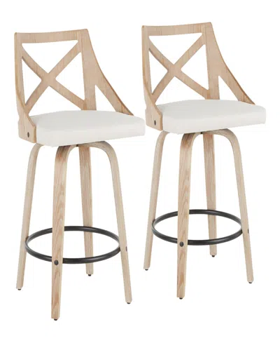 Lumisource Set Of 2 Charlotte Counter Stools In White