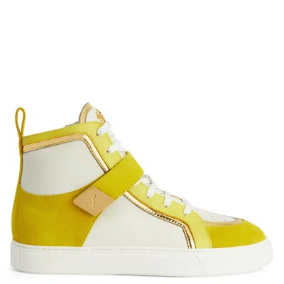 Giuseppe Zanotti Zenas High-top Panelled Sneakers In Yellow