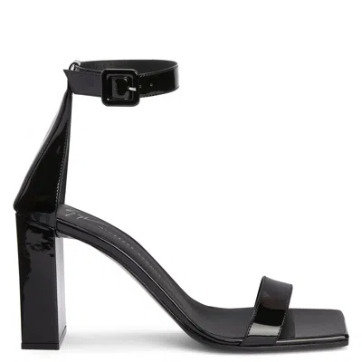 Giuseppe Zanotti Shangay Buckled 85mm Leather Sandals In Black