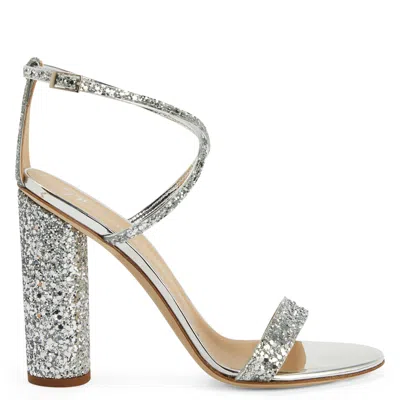 Giuseppe Zanotti Tara Glitter Sandals In Silver