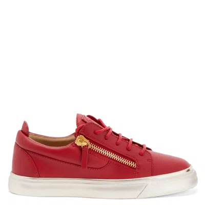 Giuseppe Zanotti Gail Zip-fastening Leather Trainers In Red