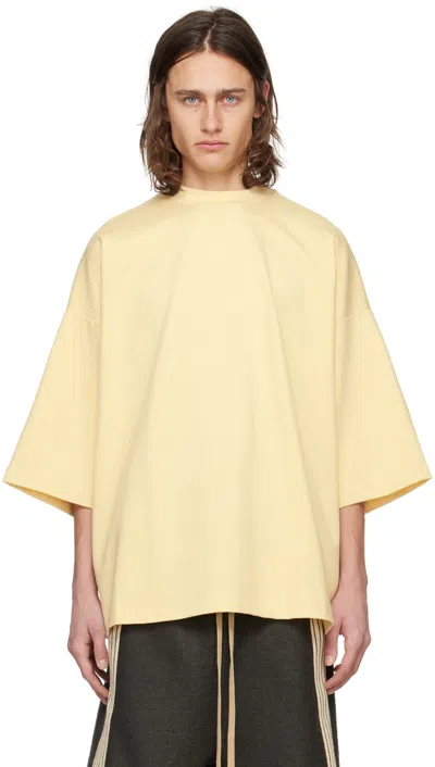 Fear Of God Thunderbird Milano Oversized Embroidered Jersey T-shirt In Lemon Cream