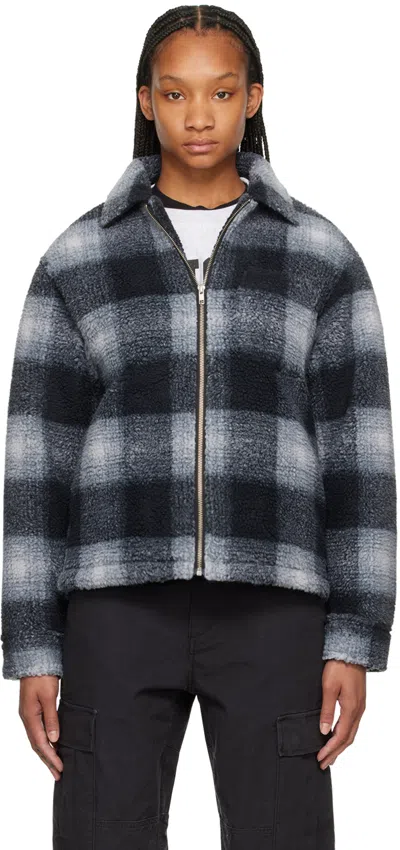 Stussy Checked Fleece Shirt In Black