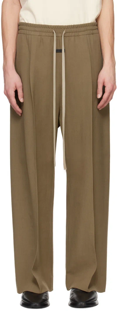 Fear Of God Virgin Wool Single Pleat Wide Leg Trouser In Deer