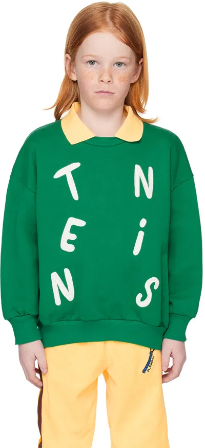Mini Rodini Tennis Cotton Jersey Sweatshirt In Green