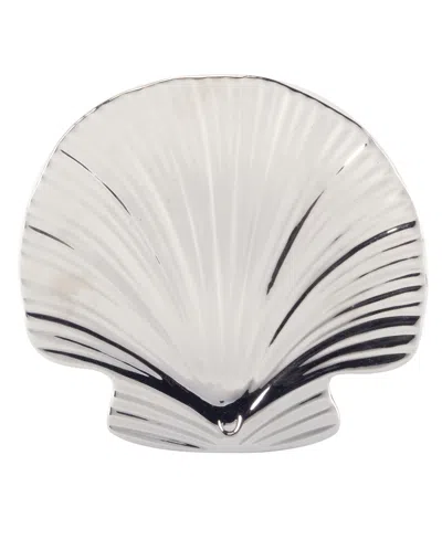 Certified International Silver Coast Set Of Four 3d Shell Candy Plates In Miscellaneous