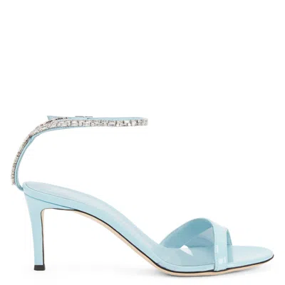 Giuseppe Zanotti Crystal-embellished Leather Sandals In Blue