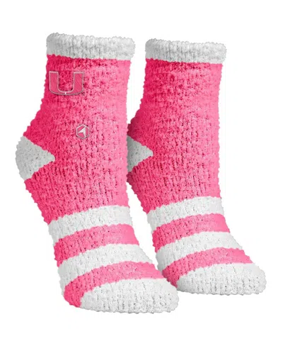 Rock 'em Women's  Socks Pink Miami Hurricanes Fuzzy Crew Socks